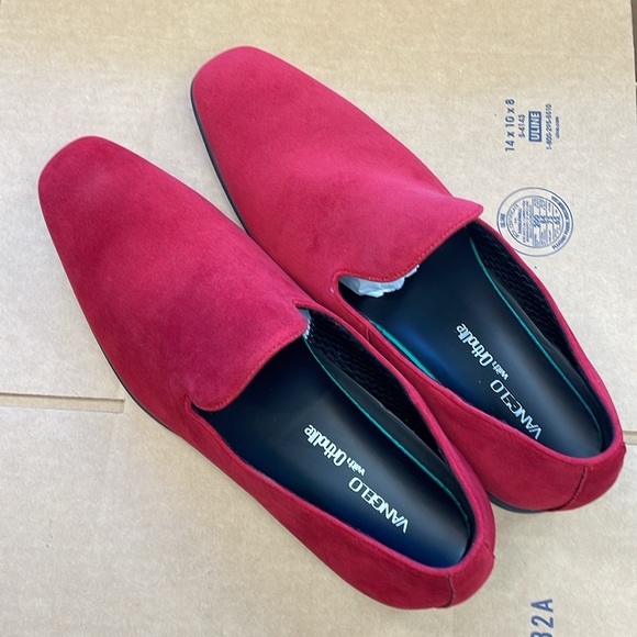 Red Suede Loafers Size 17 Wide New main image 2
